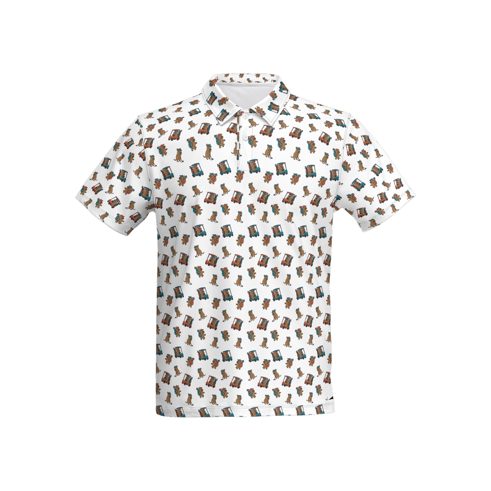 Quokkas White | Men's Bold Funny Luxury Aussie Golf Polo