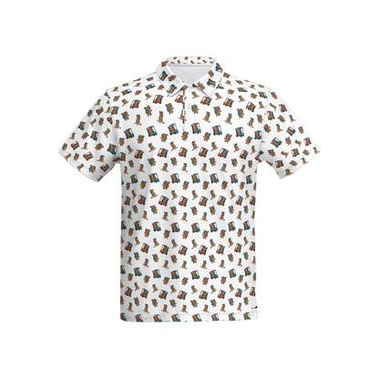 Quokkas White | Men's Bold Funny Luxury Aussie Golf Polo