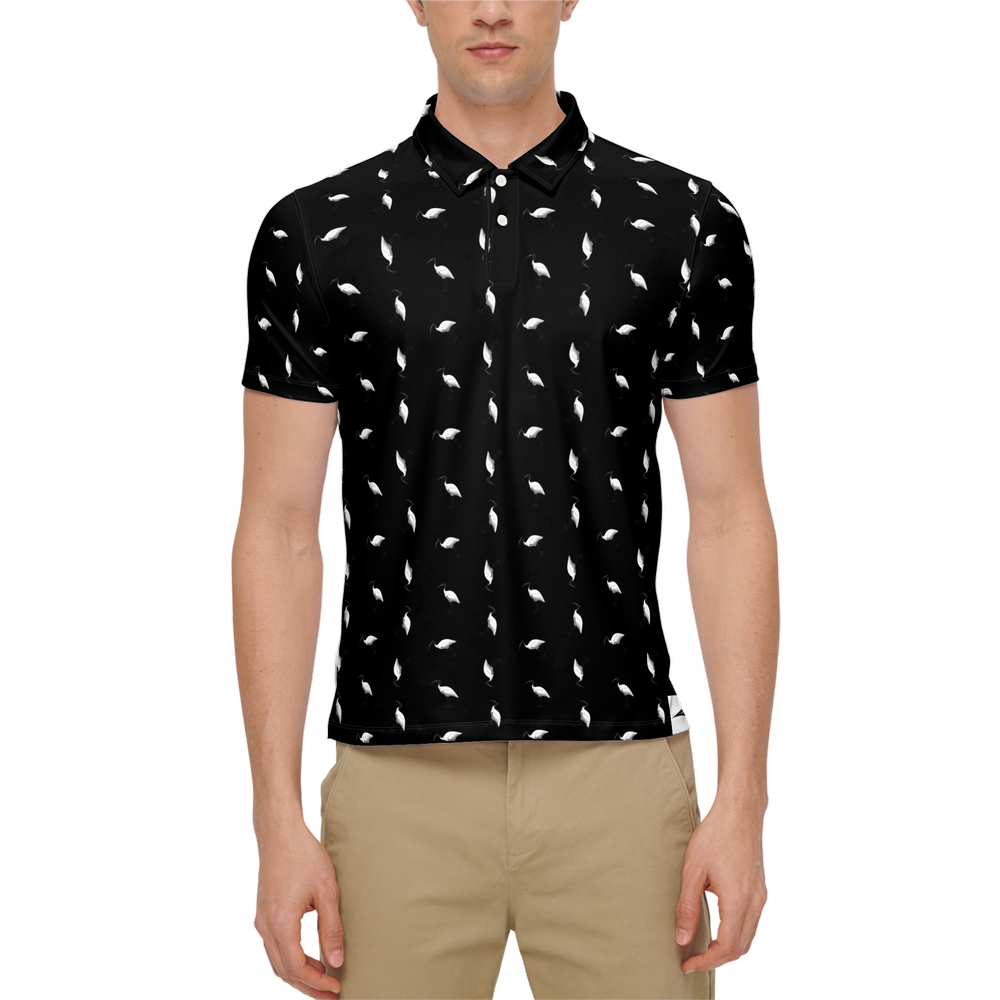 Bin Chic Black | Men's Bold Fun Luxury Aussie Golf Polo