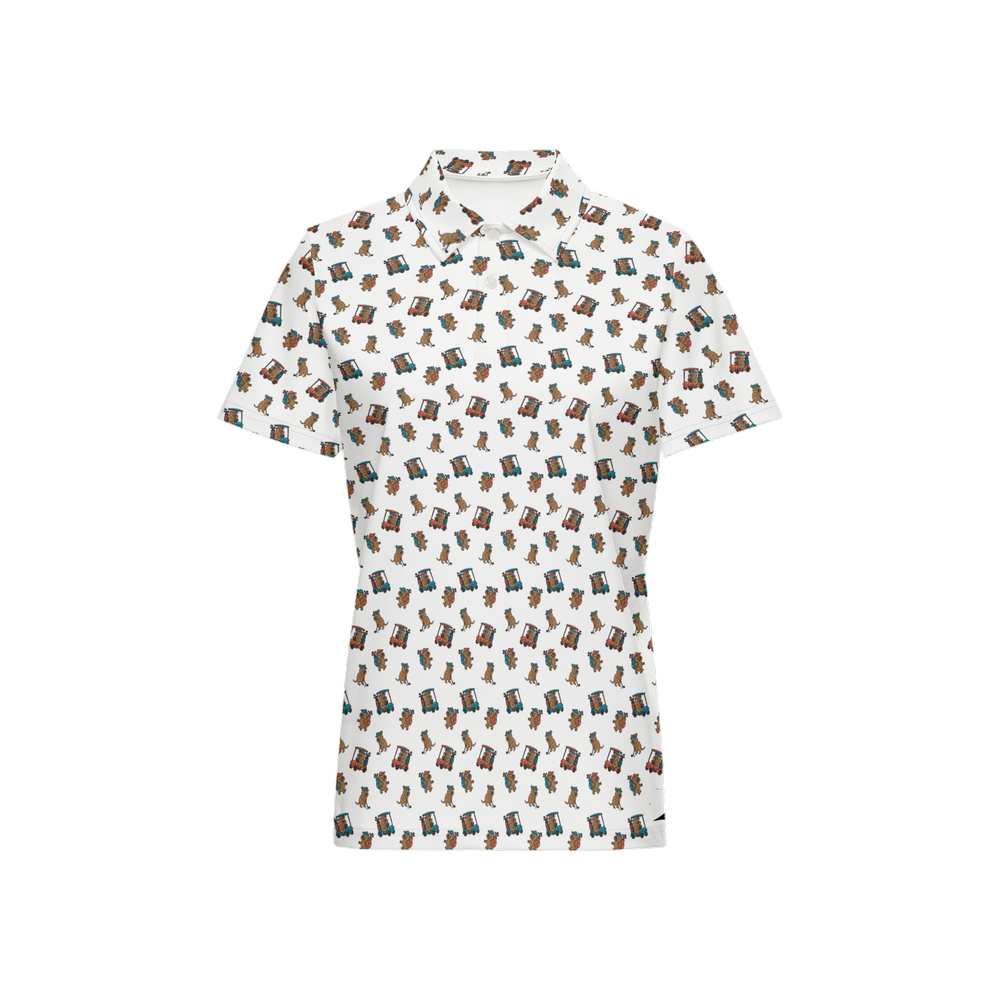 Quokkas White | Women's Bold Funny Luxury Aussie Golf Polo