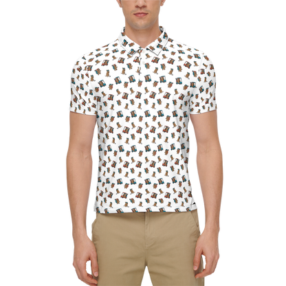 Quokkas White | Men's Bold Funny Luxury Aussie Golf Polo