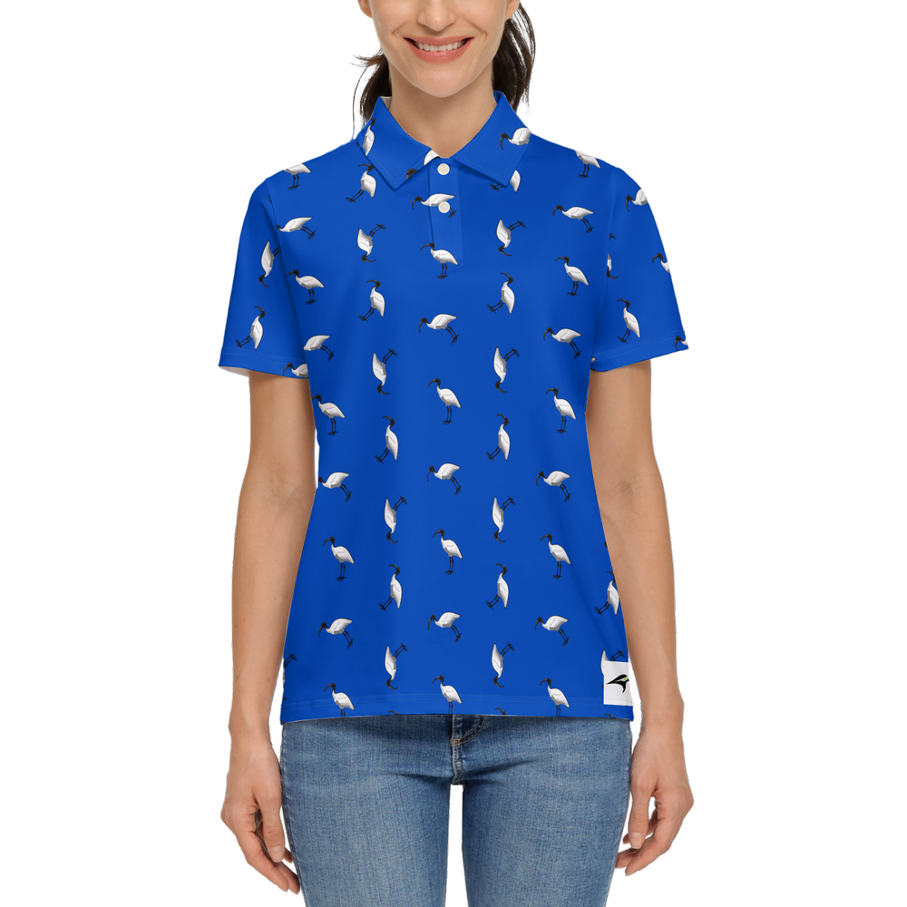 Bin Chic Blue | Women's Bold Fun Luxury Aussie Golf Polo