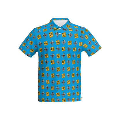 OG Drop Bear Blue | Men's Bold Funny Luxury Aussie Golf Polo
