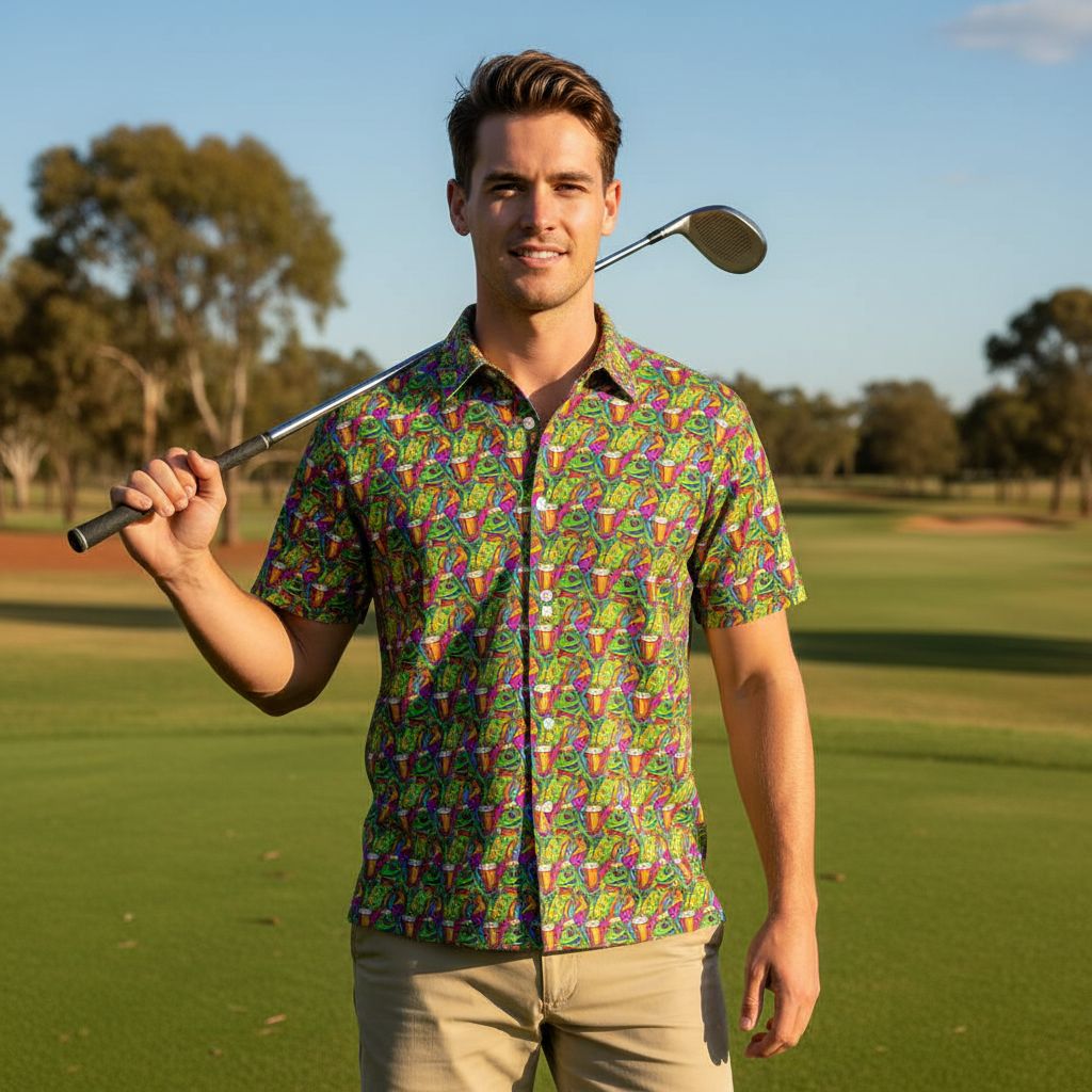 Flat out | Men's Bold Fun Luxury Aussie Golf Polo