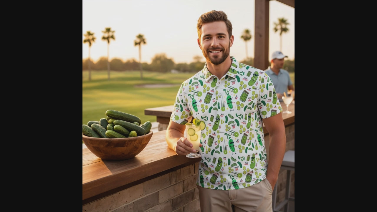 Cool Cucumber | Men's Bold Fun Luxury Aussie Golf Polo
