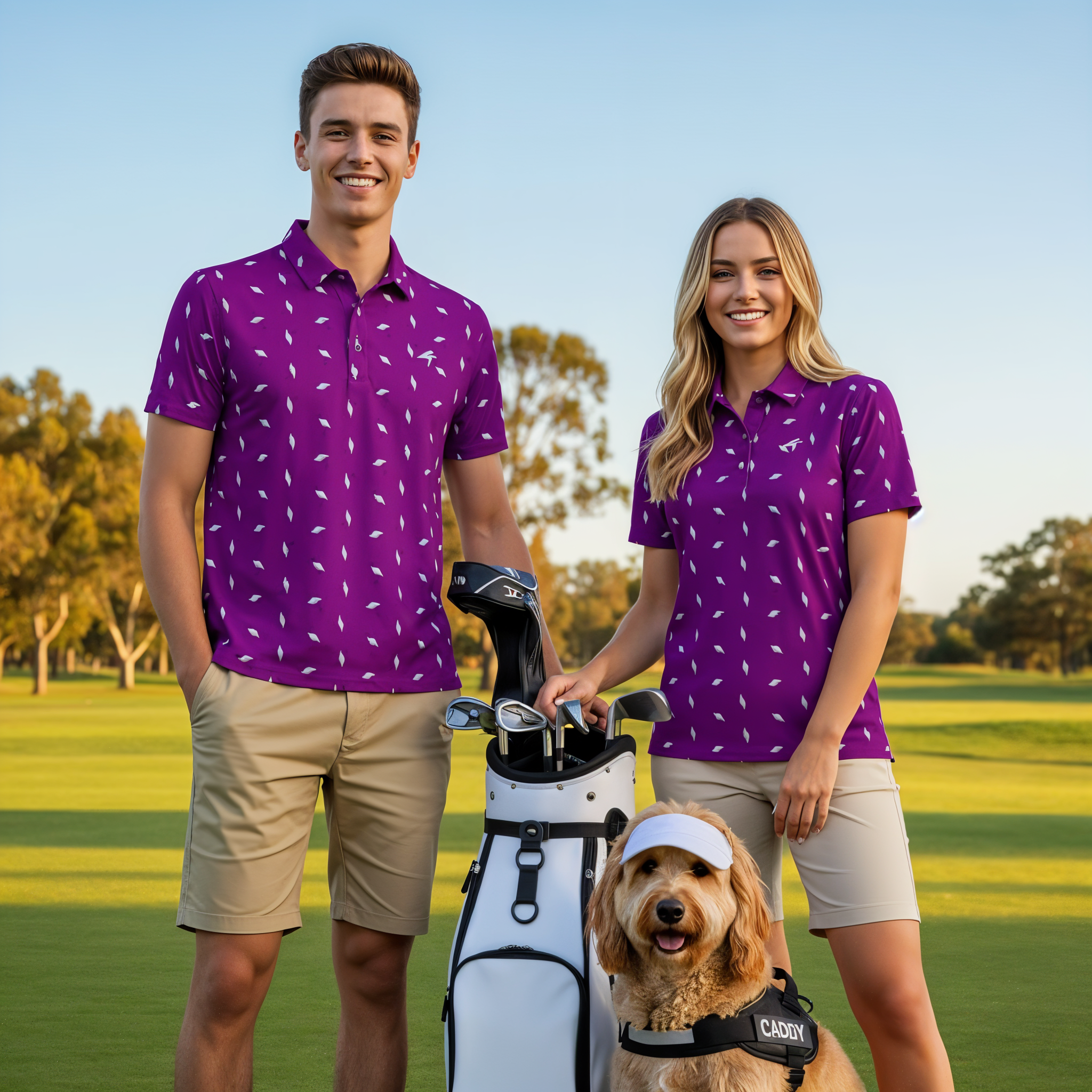 Bin Chic Purple | Women's Bold Fun Luxury Aussie Golf Polo