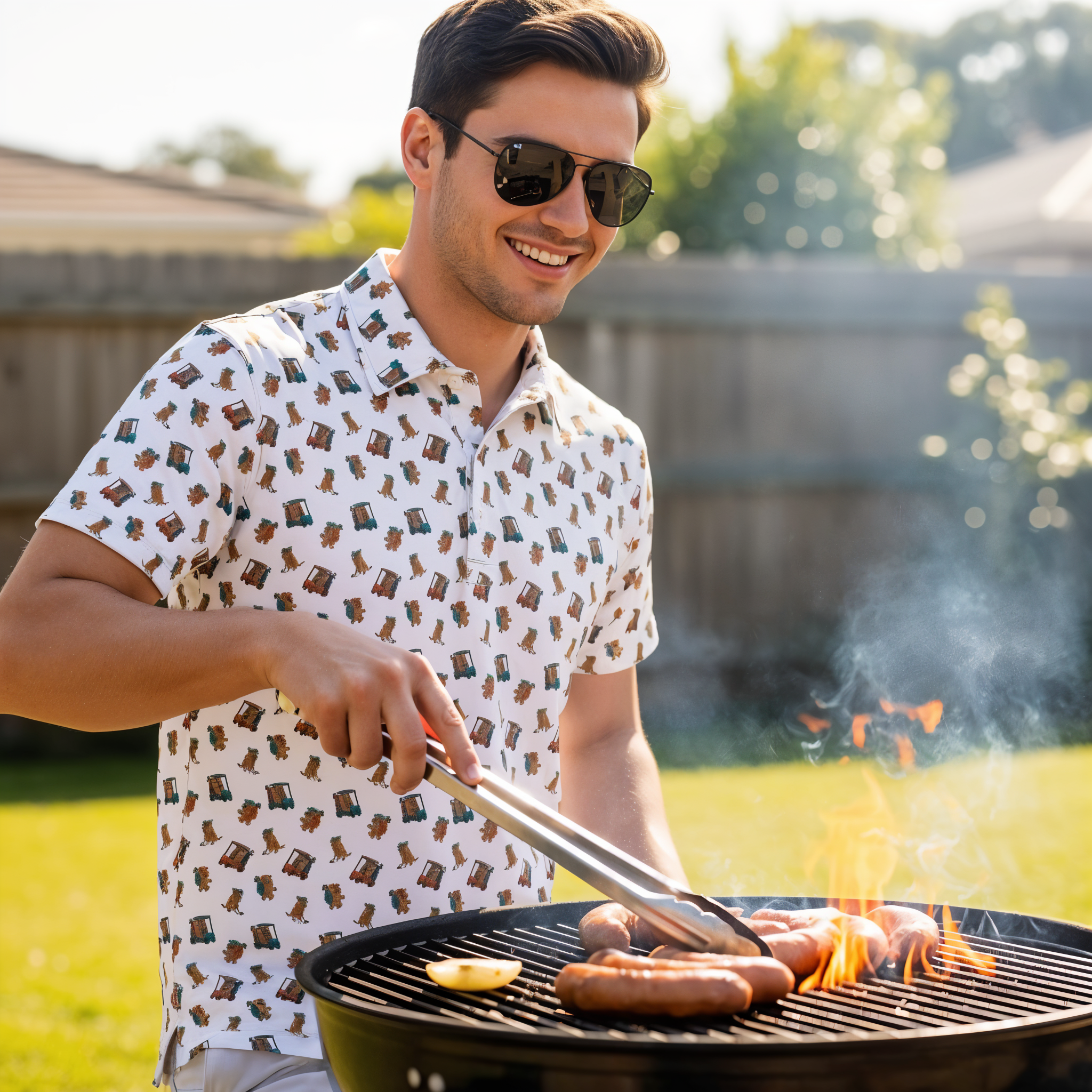 Quokkas White | Men's Bold Funny Luxury Aussie Golf Polo